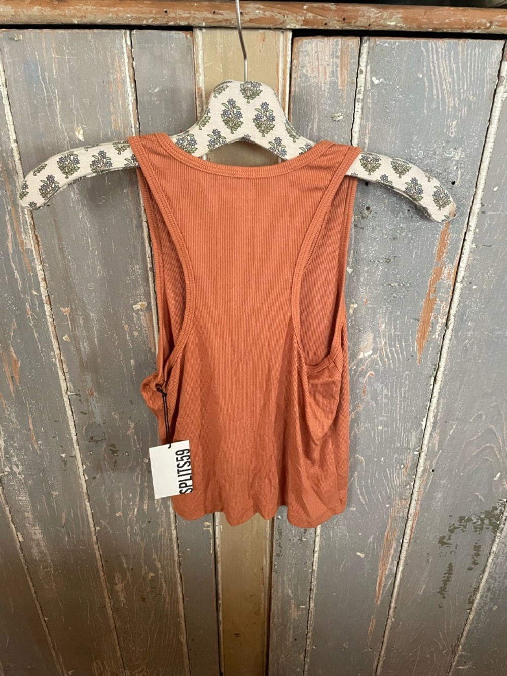 Splits59 Ribbed Tank Top in Rust Orange - Picture 5 of 5
